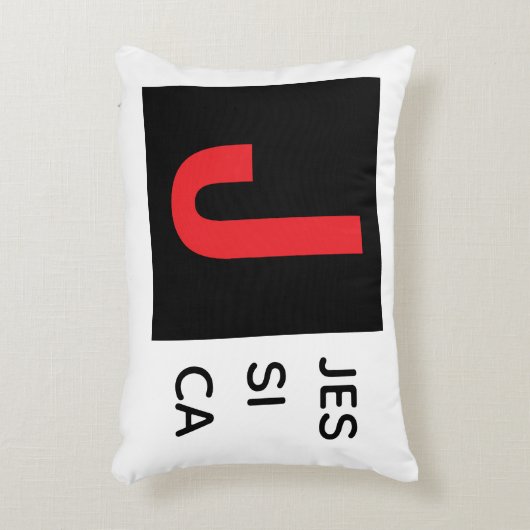 Modern Elegant Plain Professional Name Monogram アクセントクッション (正面(垂直))