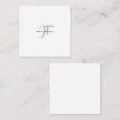 Modern Elegant Plain Professional Name Monogram エンクロージャーカード (正面/裏面)