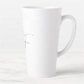 Modern Elegant Plain Professional Name Monogram カフェラテマグ (右)