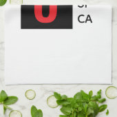 Modern Elegant Plain Professional Name Monogram キッチンタオル (折り畳み)