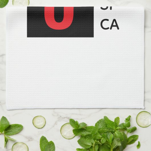 Modern Elegant Plain Professional Name Monogram キッチンタオル (折り畳み)