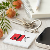 Modern Elegant Plain Professional Name Monogram キーホルダー (正面右)