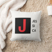 Modern Elegant Plain Professional Name Monogram クッション (ブランケット)