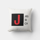 Modern Elegant Plain Professional Name Monogram クッション (正面)