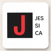 Modern Elegant Plain Professional Name Monogram コースター (正面)