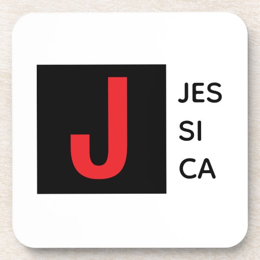 Modern Elegant Plain Professional Name Monogram コースター (正面)