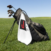 Modern Elegant Plain Professional Name Monogram ゴルフタオル (グリーン)