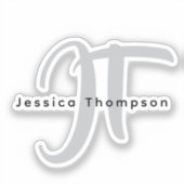 Modern Elegant Plain Professional Name Monogram シール (正面)