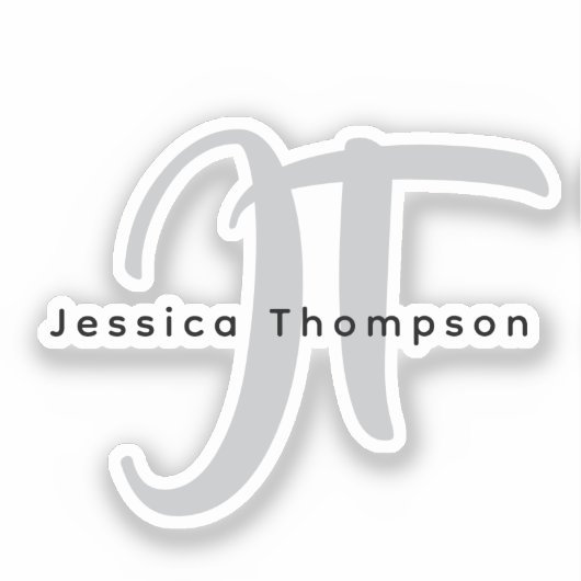 Modern Elegant Plain Professional Name Monogram シール (正面)