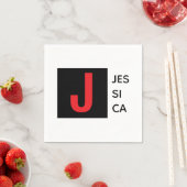 Modern Elegant Plain Professional Name Monogram スタンダードカクテルナプキン (インサイチュ)