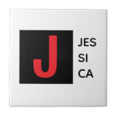 Modern Elegant Plain Professional Name Monogram タイル (正面)