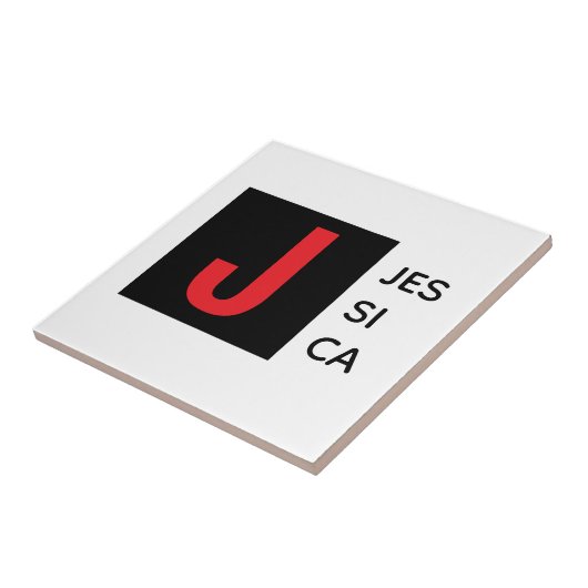 Modern Elegant Plain Professional Name Monogram タイル (側面)