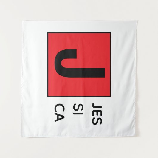 Modern Elegant Plain Professional Name Monogram タペストリー (正面(横))