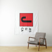 Modern Elegant Plain Professional Name Monogram タペストリー (インサイチュ(横))