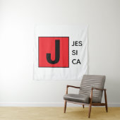 Modern Elegant Plain Professional Name Monogram タペストリー (インサイチュ)