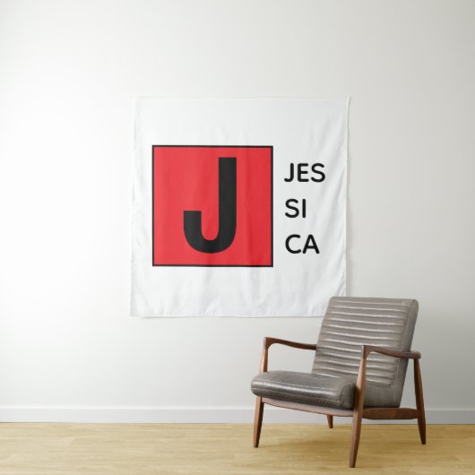 Modern Elegant Plain Professional Name Monogram タペストリー (インサイチュ)