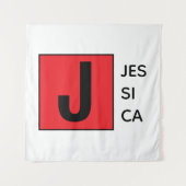 Modern Elegant Plain Professional Name Monogram タペストリー (正面)