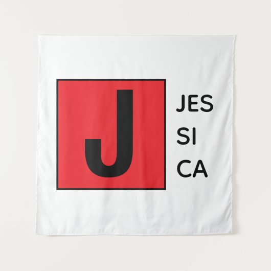 Modern Elegant Plain Professional Name Monogram タペストリー (正面)