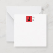 Modern Elegant Plain Professional Name Monogram ノートカード (正面)