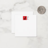Modern Elegant Plain Professional Name Monogram ノートカード (正面/裏面インサイチュ)