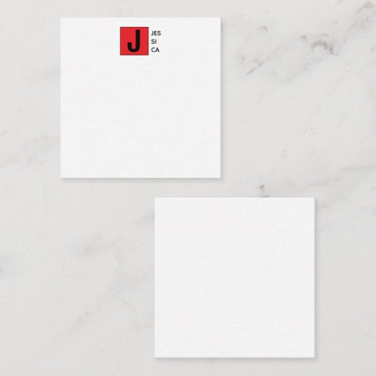 Modern Elegant Plain Professional Name Monogram ノートカード (正面/裏面)