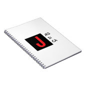 Modern Elegant Plain Professional Name Monogram ノートブック (右側)