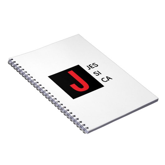 Modern Elegant Plain Professional Name Monogram ノートブック (右側)