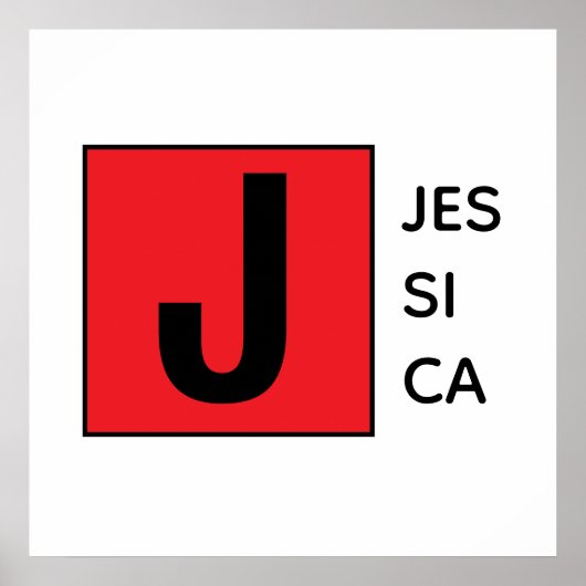 Modern Elegant Plain Professional Name Monogram ポスター (正面)