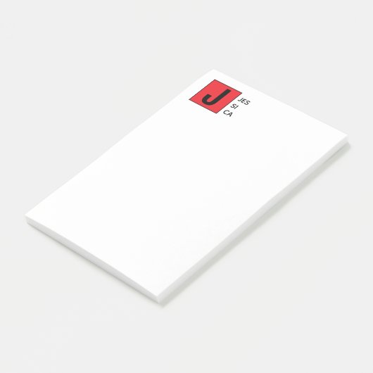Modern Elegant Plain Professional Name Monogram ポストイット (アングル)