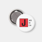 Modern Elegant Plain Professional Name Monogram マグネット (正面/裏面)