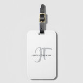 Modern Elegant Plain Professional Name Monogram ラゲッジタグ (正面縦)