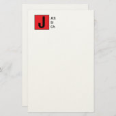 Modern Elegant Plain Professional Name Monogram 便箋 (正面/裏面)