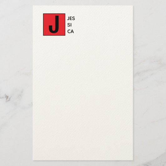 Modern Elegant Plain Professional Name Monogram 便箋 (正面)
