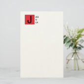 Modern Elegant Plain Professional Name Monogram 便箋 (スタンド正面)