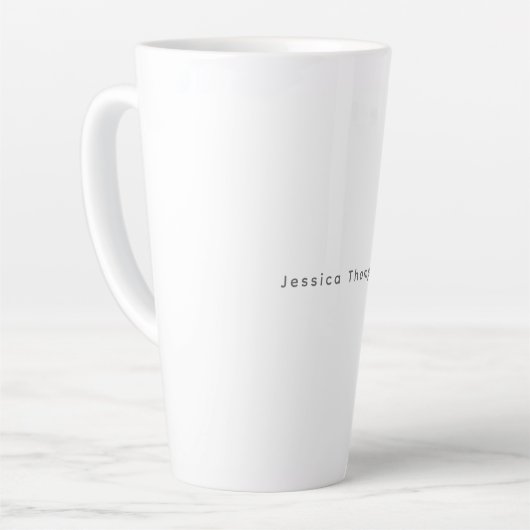 Modern Elegant Plain Simple Professional Name カフェラテマグ (左アングル)