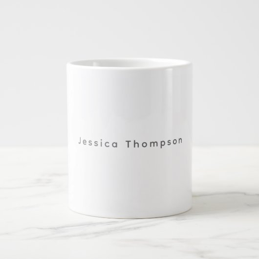 Modern Elegant Plain Simple Professional Name ジャンボコーヒーマグカップ (正面)