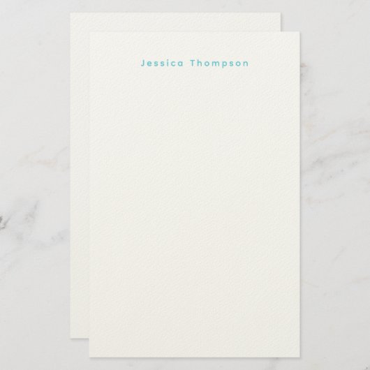 Modern Elegant Plain Simple Professional Name 便箋 (正面/裏面)