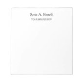 Modern Elegant Plain Simple White Special ノートパッド (正面)