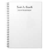 Modern Elegant Plain Simple White Special ノートブック (正面)