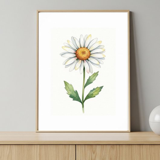Modern Elegant Poster with Daisy Flower  ポスター