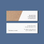 Modern Elegant Printed Kraft White Consultant スキニー名刺<br><div class="desc">Elegant fully customizable business card template with printed kraft and white background. Modern elegant design,  perfect for interior designer,  consultant and more.</div>