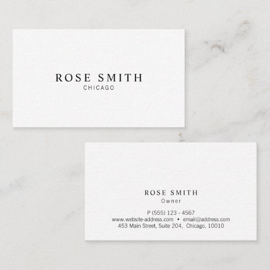 Modern Elegant Professional Black and White 名刺 (正面/裏面)