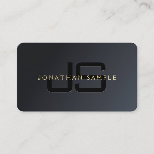 Modern Elegant Professional Black & Gold Luxurious 名刺 (正面)