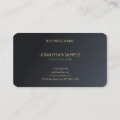 Modern Elegant Professional Black & Gold Luxurious 名刺 (裏面)