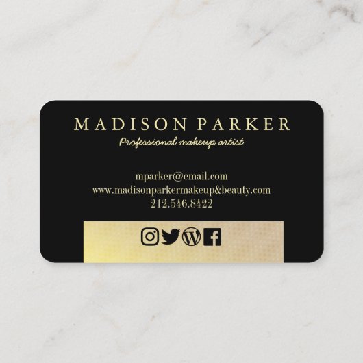 Modern Elegant Professional Gold 名刺 (裏面)