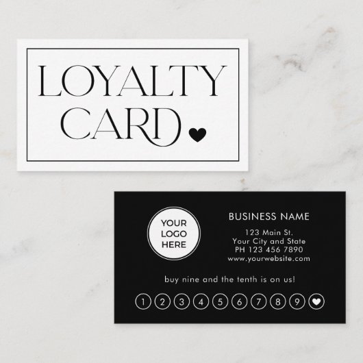 Modern Elegant Professional Loyalty Card 名刺 (正面/裏面)