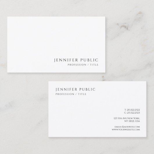 Modern Elegant Professional Minimalist Sleek 名刺 (正面/裏面)