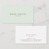 Modern Elegant Professional Mint Green 名刺 (正面/裏面)