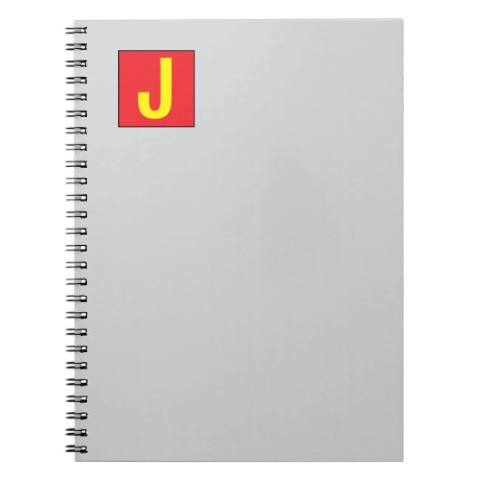 Modern Elegant Professional Monogram Red Yellow ノートブック (正面)
