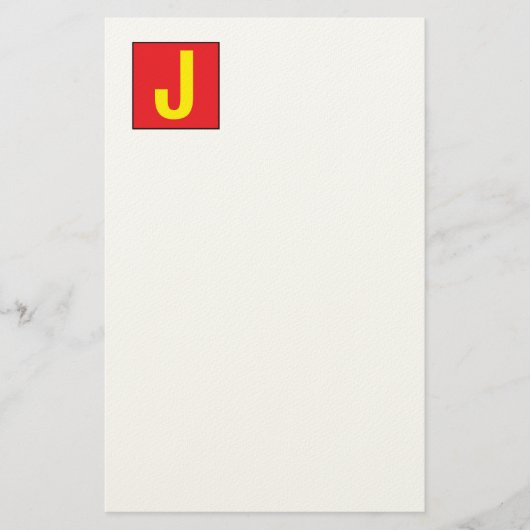 Modern Elegant Professional Monogram Red Yellow 便箋 (正面)